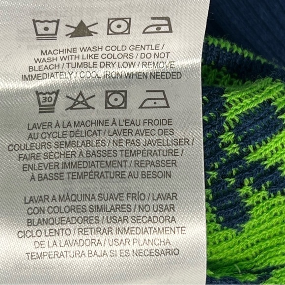 NFL Team Apparel Seattle SeaHawks Fair Isle Cotton Sweater Size Medium - Picture 6 of 6